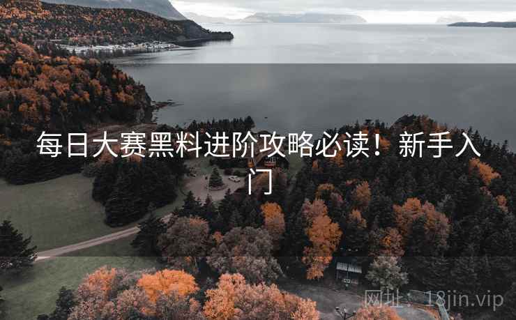 每日大赛黑料进阶攻略必读！新手入门