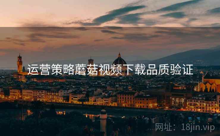 运营策略蘑菇视频下载品质验证
