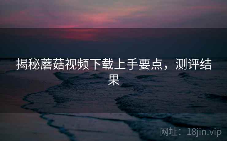 揭秘蘑菇视频下载上手要点，测评结果